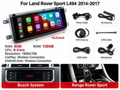 Écran tactile Android & écran de contrôle de climatisation pour Land Rover Range Rover Sport L494 & Vogue L405 – Mise à niveau multimédia premium