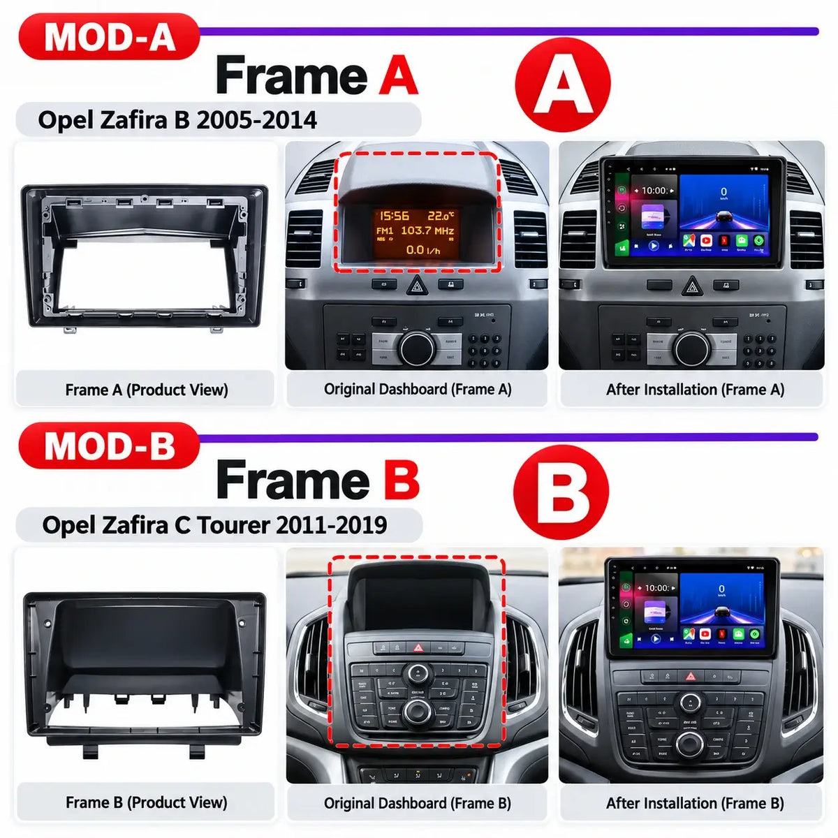 Opel Zafira | 2004-2019 | Android 15  Autoradio | Apple CarPlay | Android Auto
