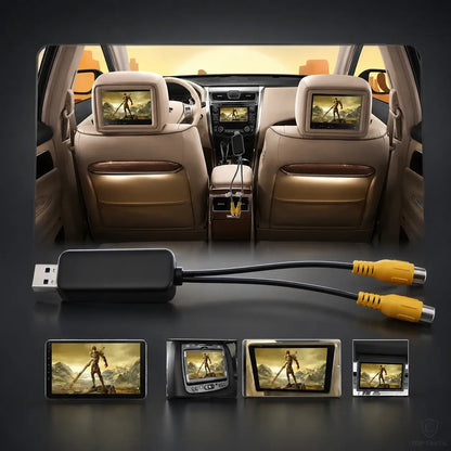 Adaptateur USB vers double sortie vidéo CVBS pour autoradio Android – Double sortie AV RCA