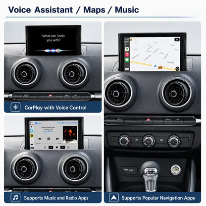 Kit Retrofit CarPlay & Android Auto sans fil pour Audi A3 (2010–2018) – Navigation, musique, caméra, duplication d’écran