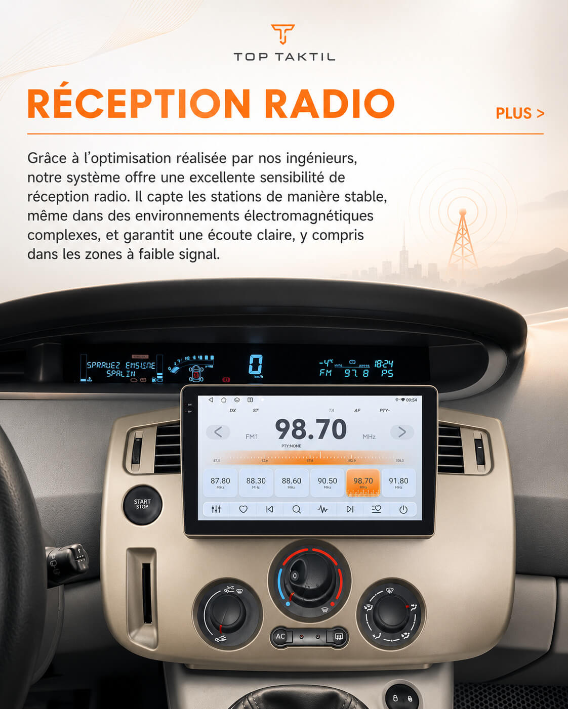 Renault Scenic 2 | 2004 -2008 | Android 15 Autoradio | Apple CarPlay | Android Auto