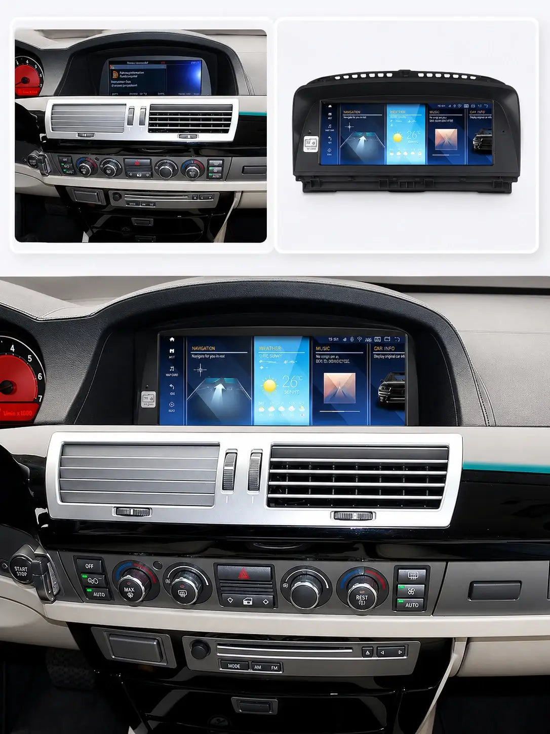 Autoradio Android 15 BMW Série 7 2001–2008 E65 E66 – CarPlay & Android Auto