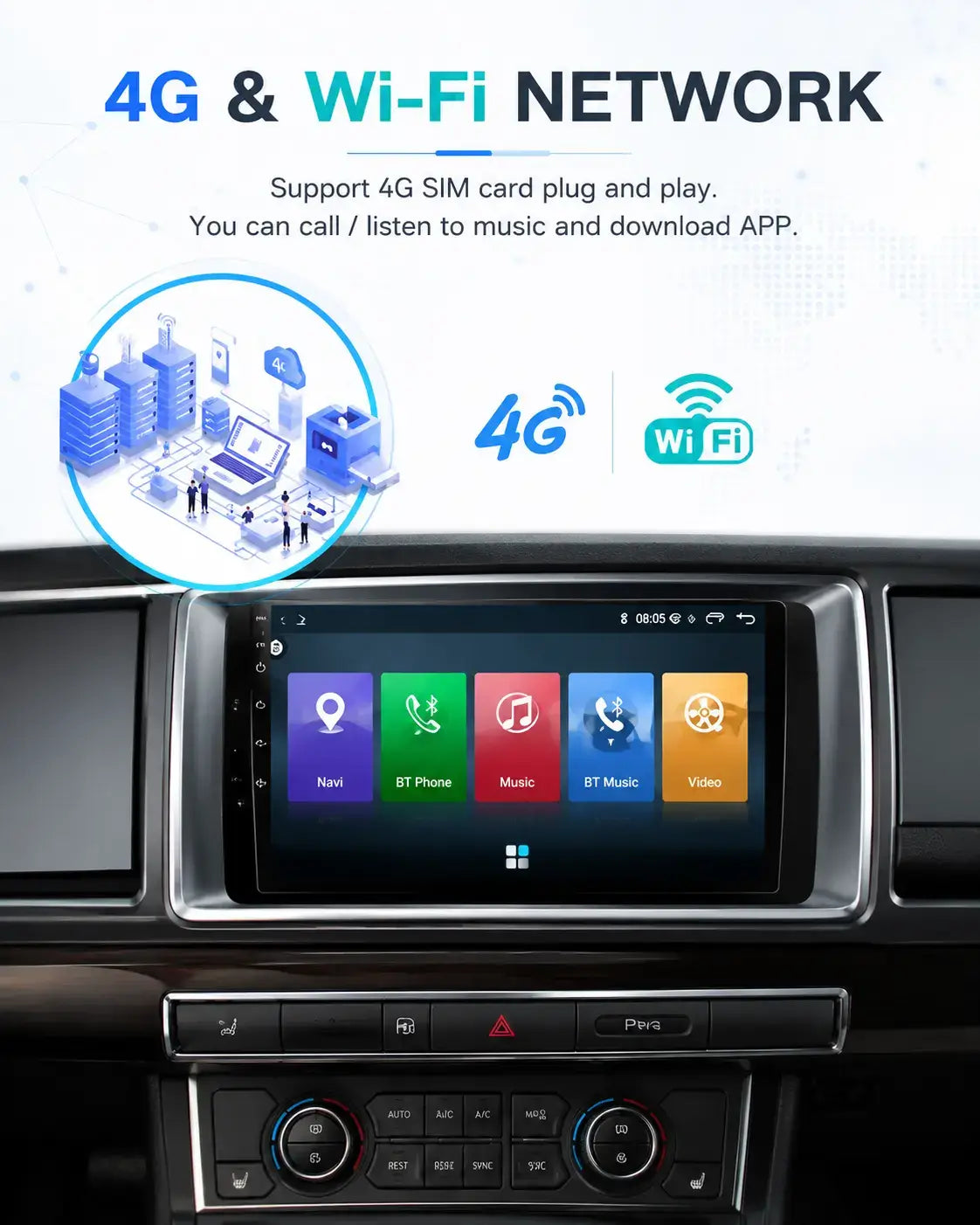 Autoradio Android 15 7″ Jaguar XF X250 2004–2015 – Apple CarPlay & Android Auto sans fil