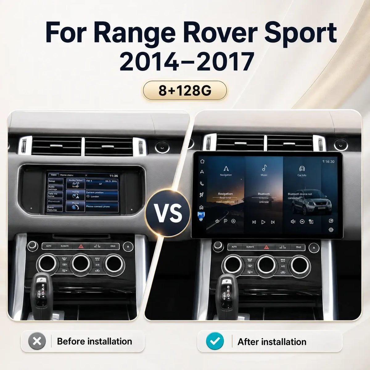 Autoradio Android 15 pour Range Rover Vogue L405 2013–2017 – 13,3″ Full HD, CarPlay & Android Auto sans fil