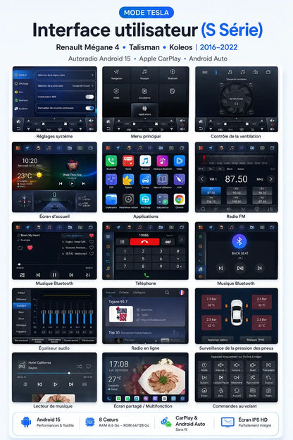 Renault Megane 4 Talisman Koleos | 2016-2022 | Android 15 Autoradio | Apple CarPlay | Android Auto