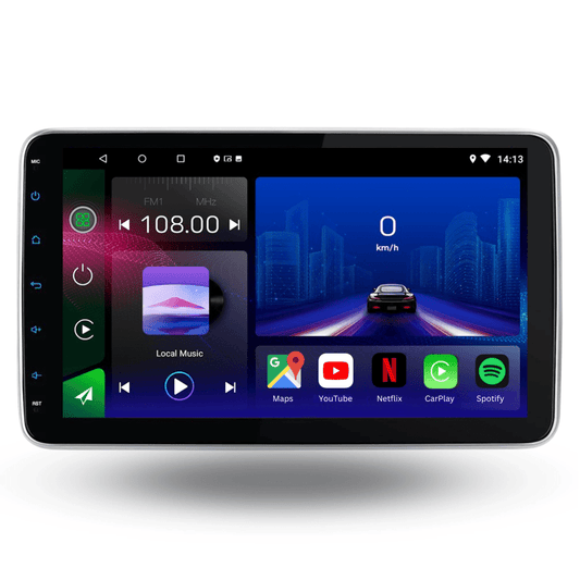 TOPTAKTILUniversal | Écran de 10 pouces | Din simple 360 | Android 15 Autoradio | Apple CarPlay | Android Auto