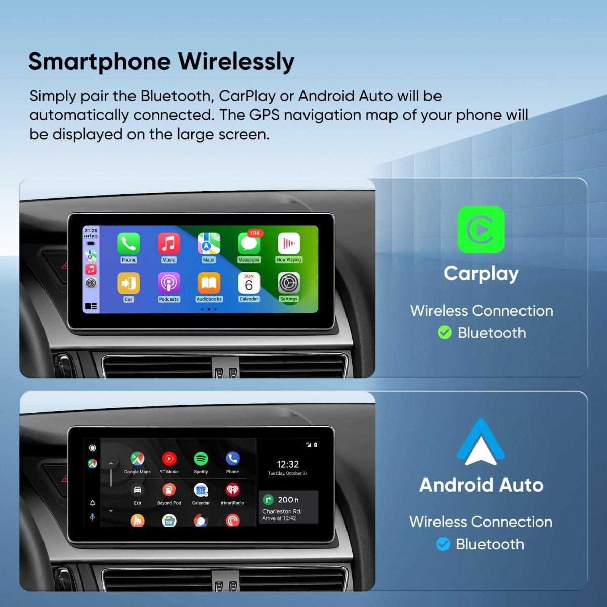 TOPTAKTILAutoradio 12,3" pour Audi A4/A5/S4/S5 B8 (2009 - 2016) avec CarPlay & Android Auto