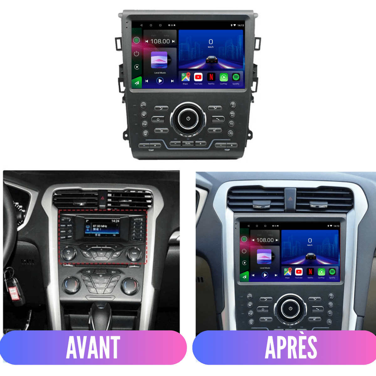 TOPTAKTILFord Fusion Mondeo | MK5 | 2013 - 2018 | Android 15 Autoradio | Apple CarPlay | Android Auto