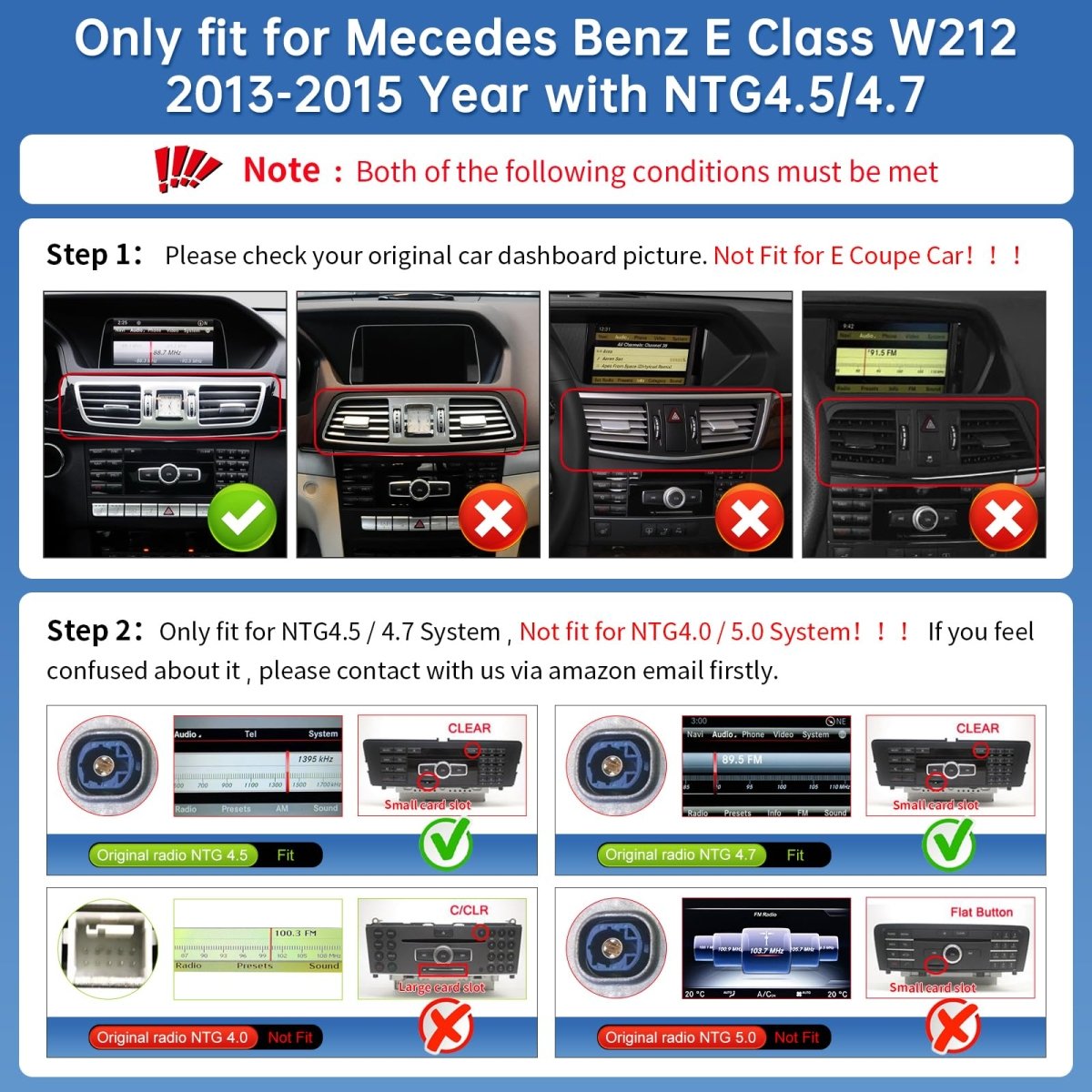 TOPTAKTILÉcran Tactile 12.3 Pouces CarPlay pour Mercedes Classe E W212 – Remplacez l'écran d'origine (2013 - 2015)