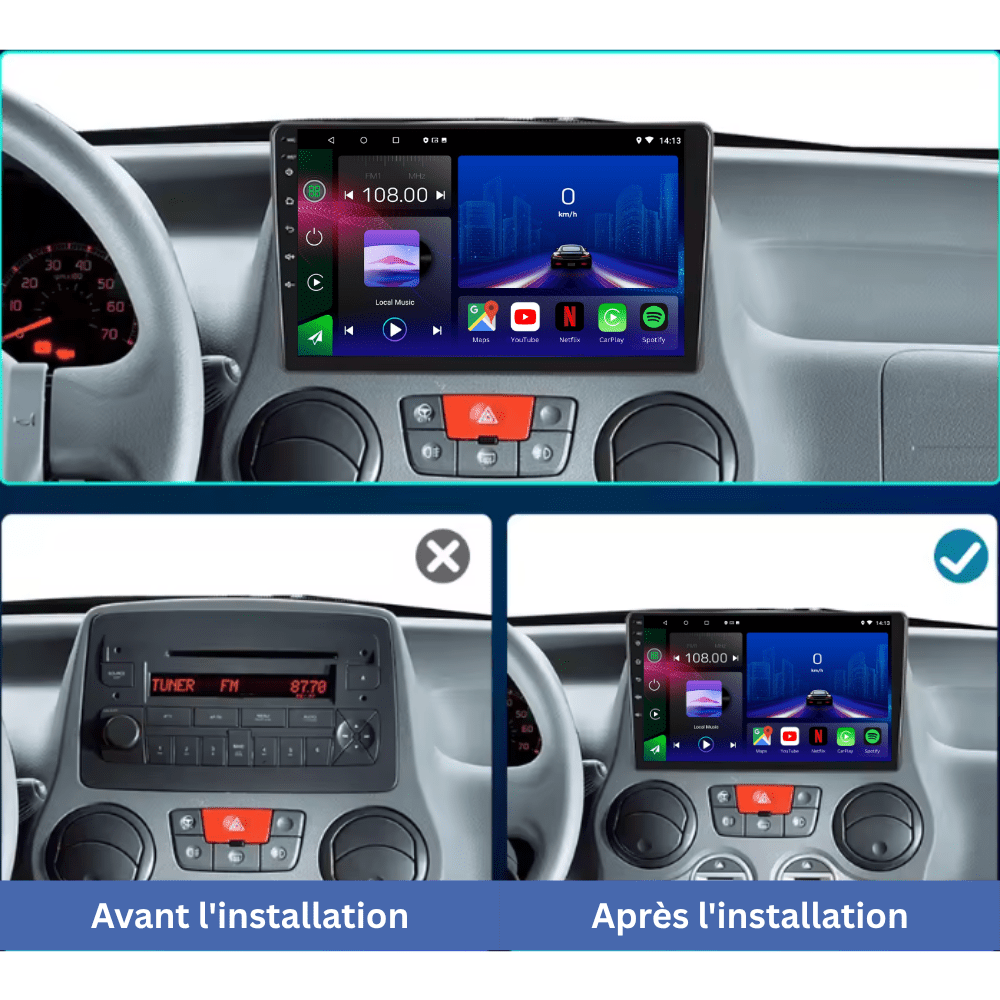 TOPTAKTILFIAT Panda | 2003 - 2012 | Android 15 Autoradio | Apple CarPlay | Android Auto