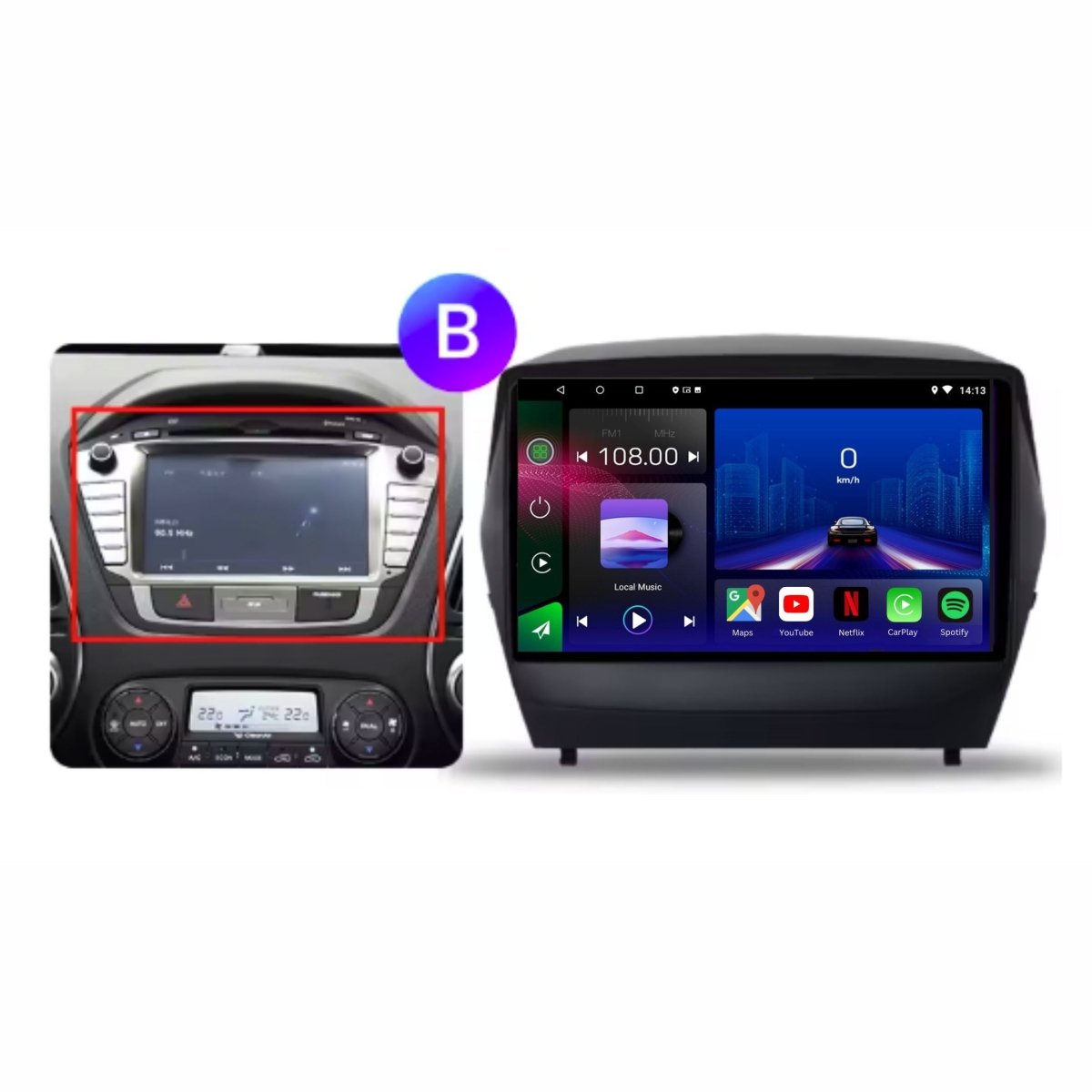 TOPTAKTILHyundai ix35 | 2009 - 2015 | Android 15 Autoradio | Apple CarPlay | Android Auto