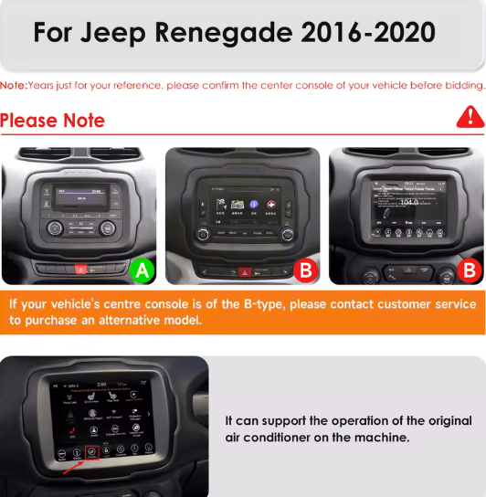 TOPTAKTILJeep Renegade | 2016 - 2020 | Android 15 Autoradio | Apple CarPlay | Android Auto