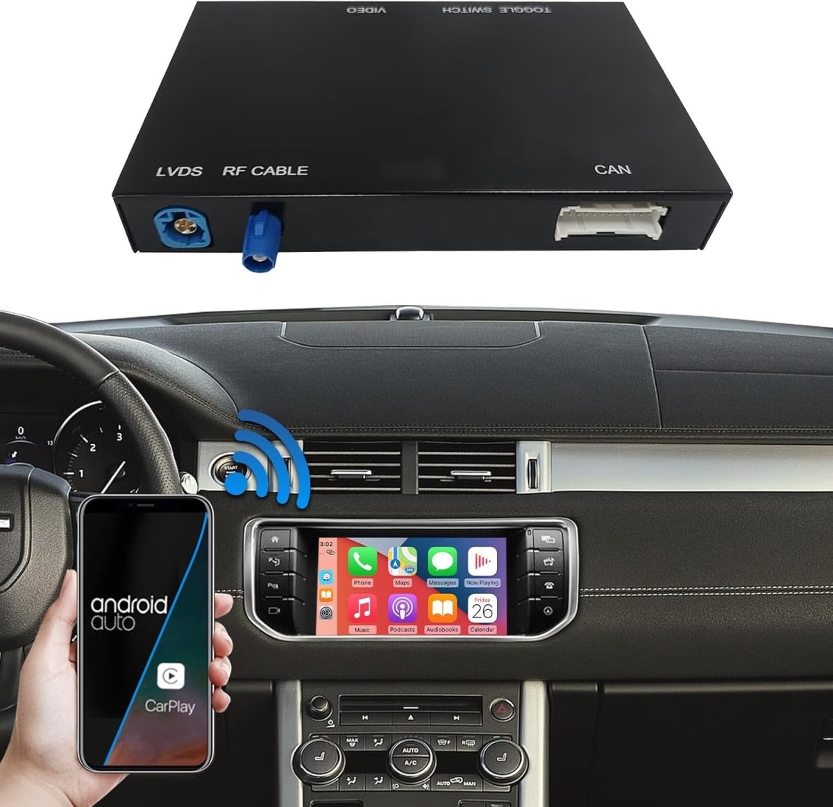 TOPTAKTILKit Rétrofit CarPlay Sans Fil pour Land Rover – Transformez votre véhicule en berline connectée