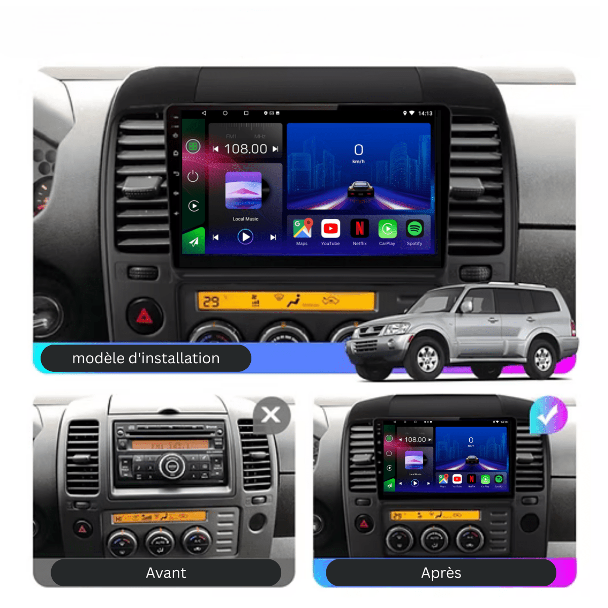TOPTAKTILNissan Navara d40 | 2005 - 2012 | Android 15 Autoradio | Apple CarPlay | Android Auto