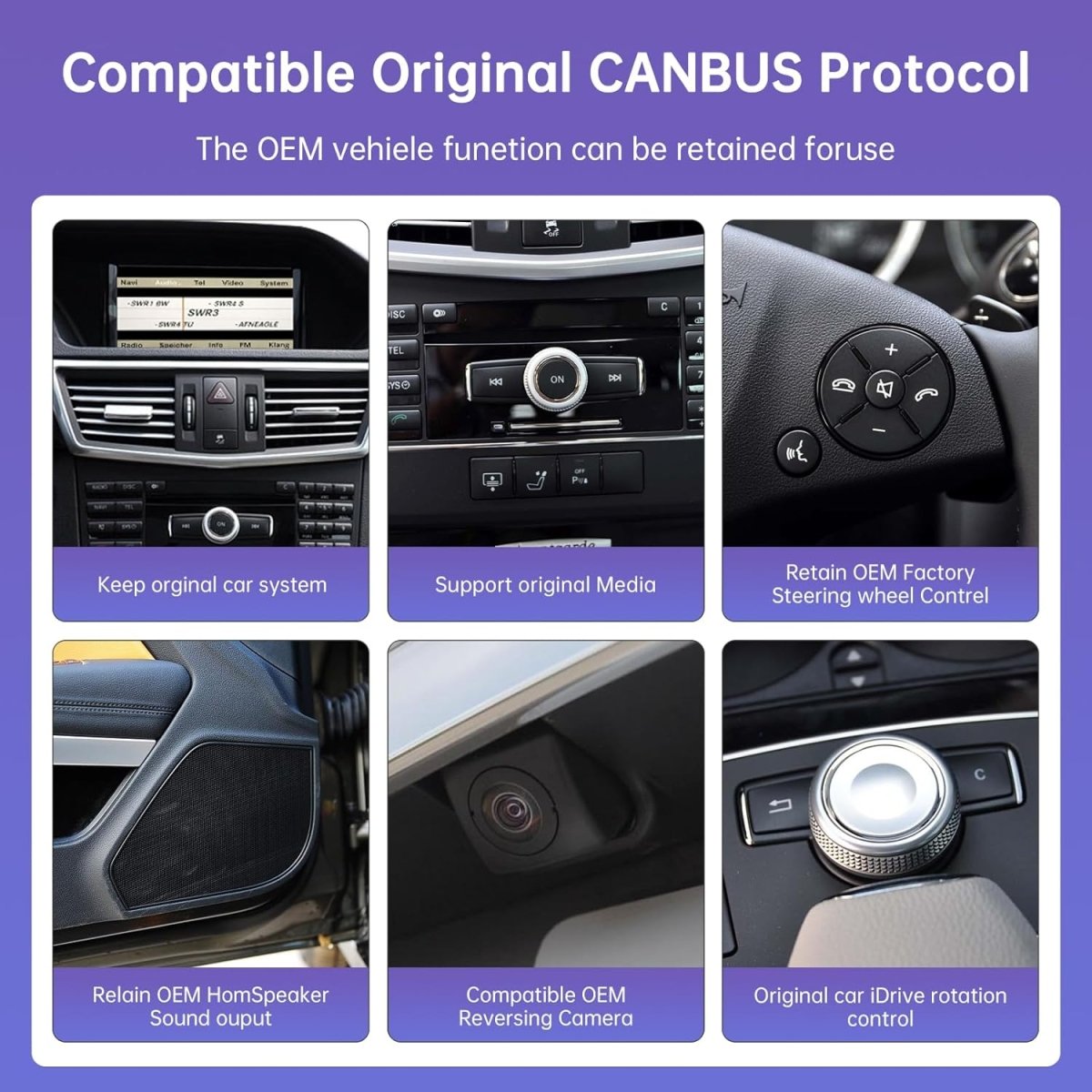 TOPTAKTILÉcran tactile 12.3" Android 13 pour Mercedes Classe E W212 (2009 - 2014) | Wireless CarPlay, Android Auto, GPSÀ domicile