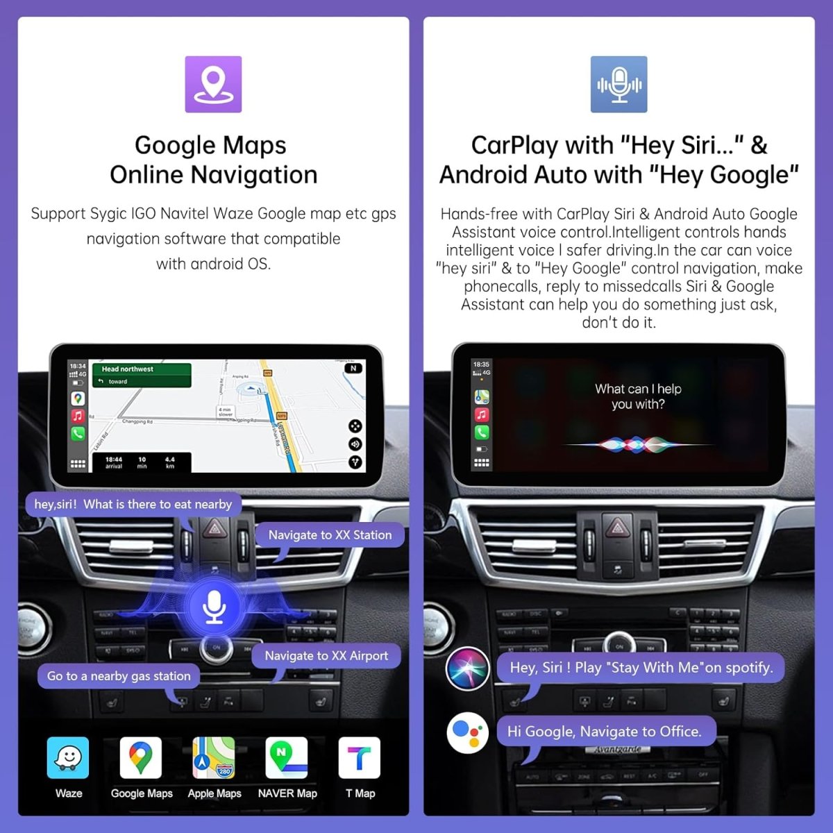 TOPTAKTILÉcran tactile 12.3" Android 13 pour Mercedes Classe E W212 (2009 - 2014) | Wireless CarPlay, Android Auto, GPSÀ domicile