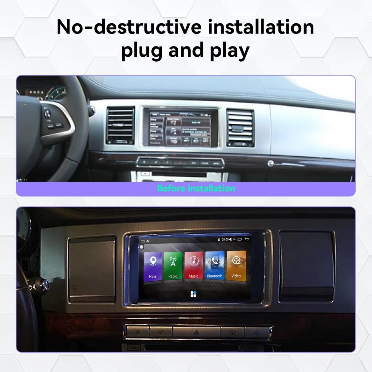 TOPTAKTILAutoradio Android 13 Écran Tactile 7" – Spécial Jaguar XF X250 (2004 - 2015)À domicile