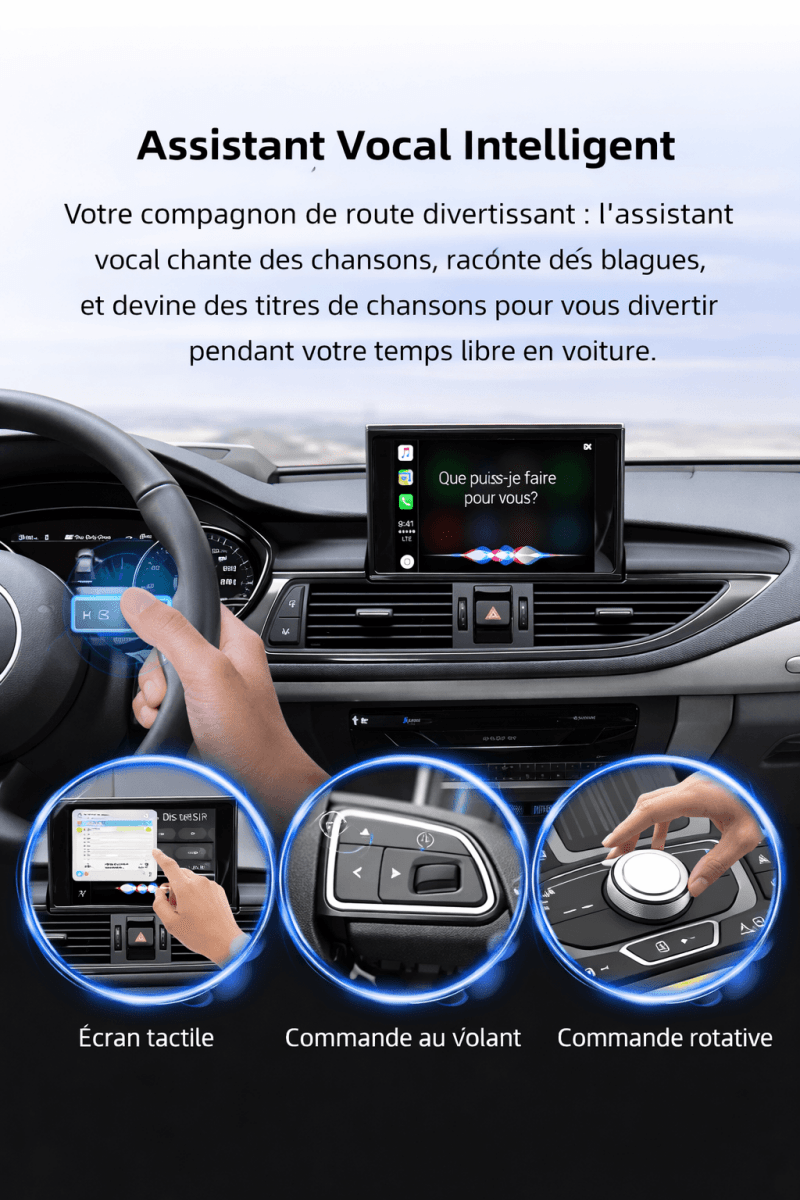 TOPTAKTILCarPlay Android Auto Decoder for Audi A6 (2012 - 2015) & A7 Q7 A8(2010 - 2018) MMI 3GÀ domicile