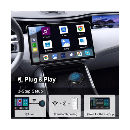 TOPTAKTILAdaptateur CarPlay Sans Fil AI – Android 13 | GPS | RAM 8G| Stockage 128G