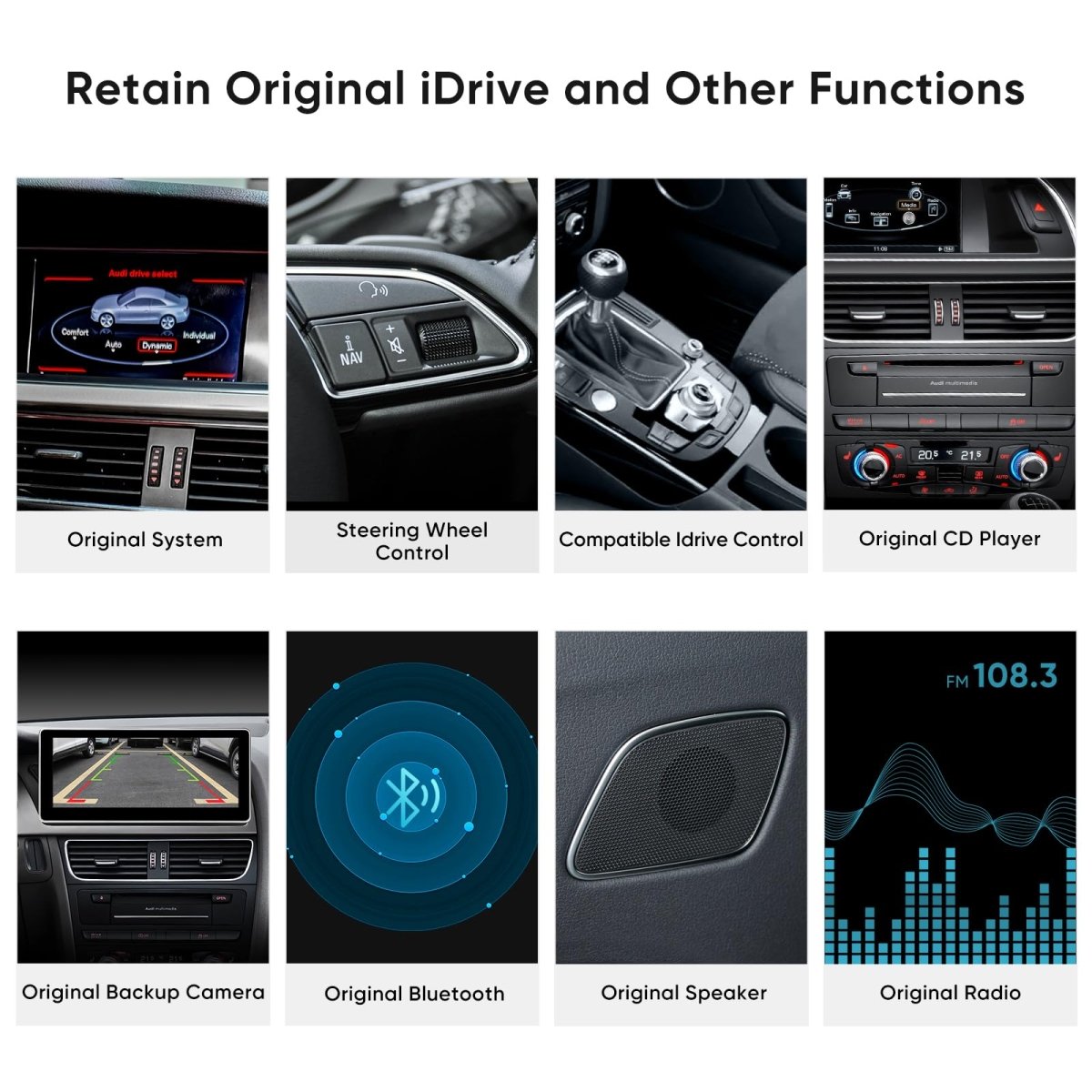 TOPTAKTILÉcran Tactile 10.25″ Wireless Carplay Android Auto pour Audi B8 B8.5 A4 S4 A5 S5 RS4 RS5 2009 - 2016
