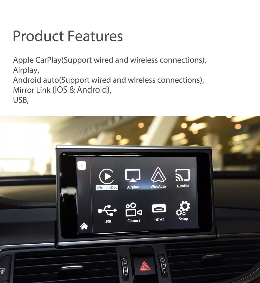 TOPTAKTILApple CarPlay sans fil | Rétrofit pour Audi | Android Auto | Décodeur | IntégrationÀ domicile
