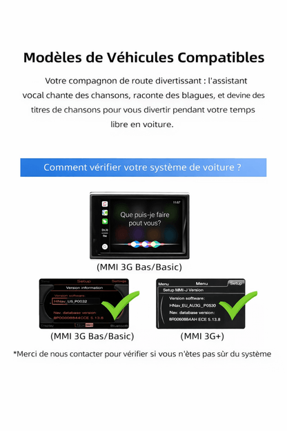 TOPTAKTILCarPlay Android Auto Decoder for Audi A6 (2012 - 2015) & A7 Q7 A8(2010 - 2018) MMI 3GÀ domicile