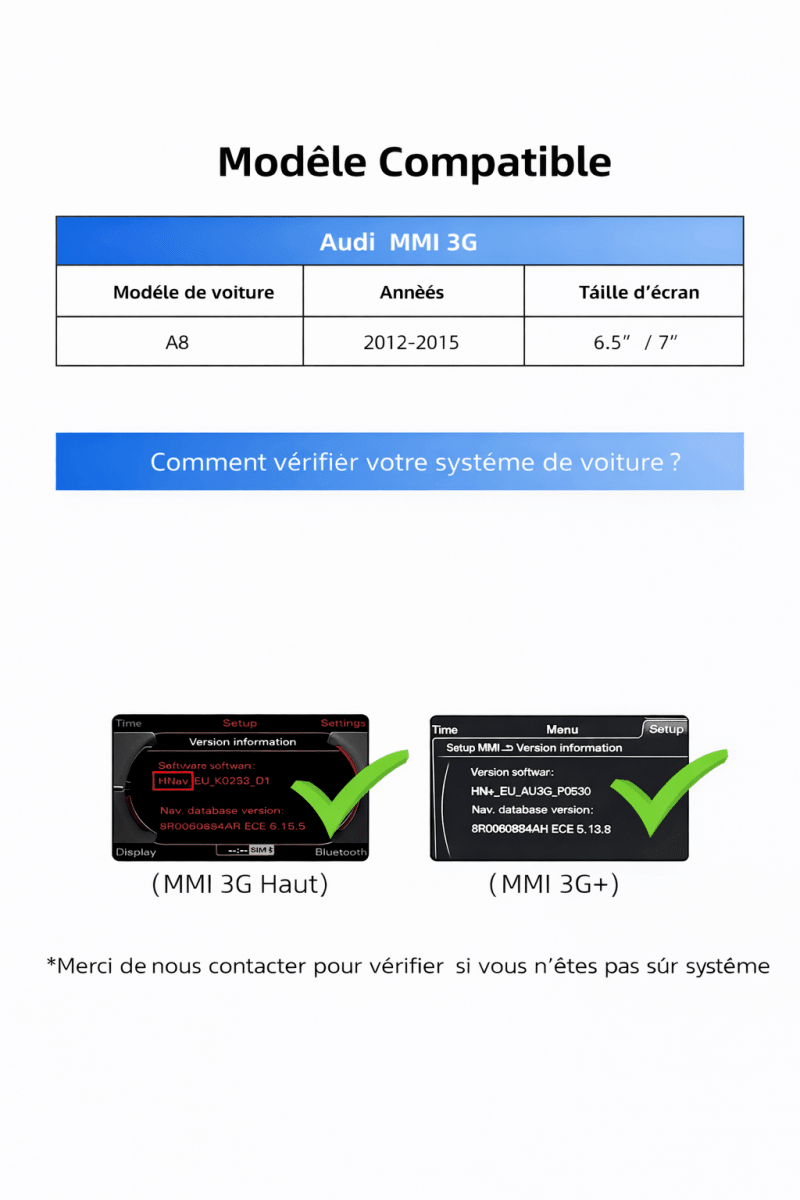 TOPTAKTILCarPlay Android Auto Decoder for Audi A6 (2012 - 2015) & A7 Q7 A8(2010 - 2018) MMI 3GÀ domicile