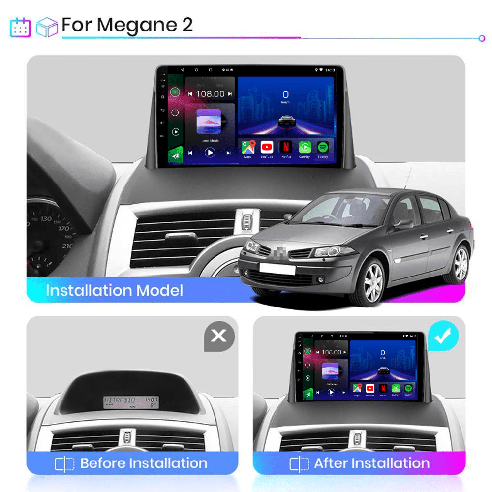 TOPTAKTILRenault Megane 2 | 2002 - 2009 | Android 15 Autoradio | Apple CarPlay | Android Auto