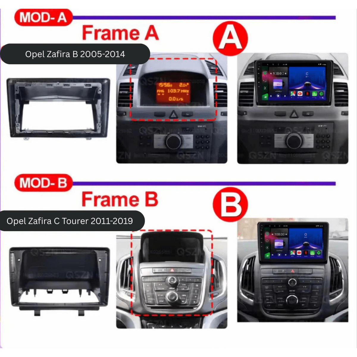 TOPTAKTILOpel Zafira | 2004 - 2019 | Android 15 Autoradio | Apple CarPlay | Android Auto