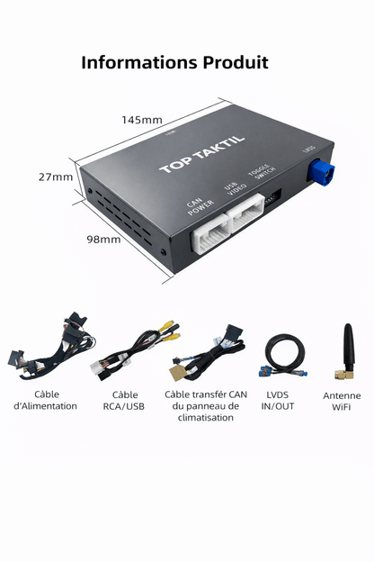 TOPTAKTILCarPlay Android Auto Decoder for Audi A6 (2012 - 2015) & A7 Q7 A8(2010 - 2018) MMI 3GÀ domicile
