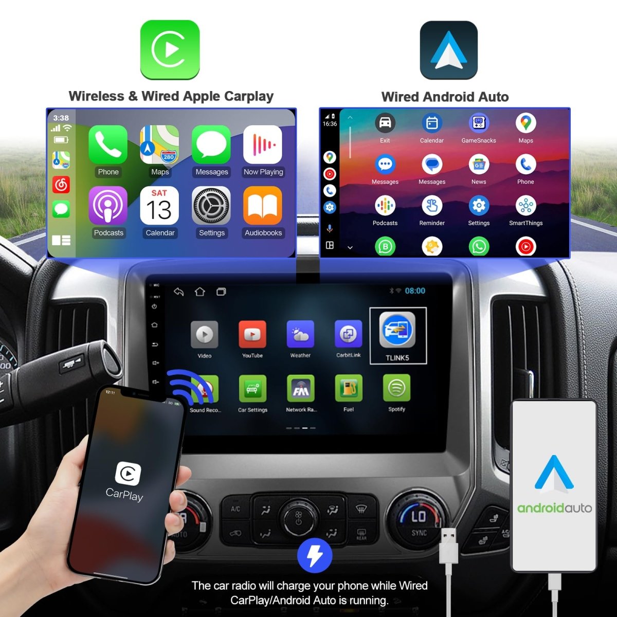 TOPTAKTILAutoradio Chevrolet Silverado/GMC Sierra (2014 - 2018) | 10.1" Touchscreen, Wireless CarPlay/Android Auto, Bluetooth 5.4, WiFi 6, GPS