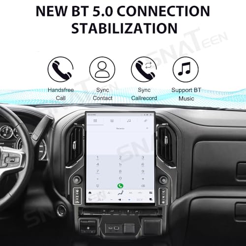TOPTAKTILÉcran Android 15,6 Pouces 8+128GB pour Chevy Silverado / GMC Sierra 2019 - 2023 – Autoradio Style Tesla avec GPS, CarPlay Sans Fil et Son HD