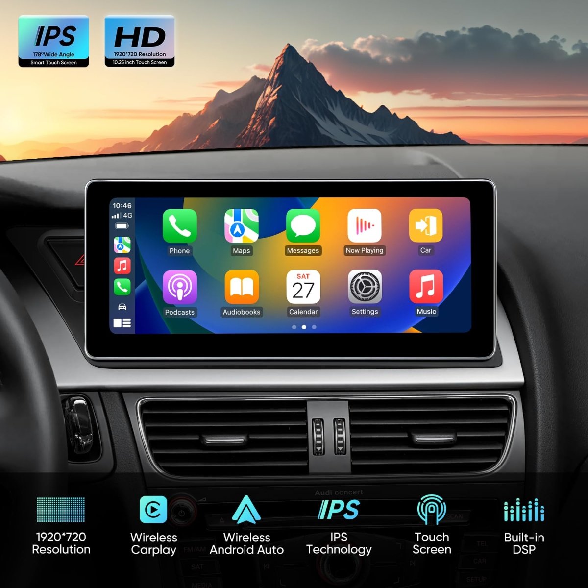 TOPTAKTILAutoradio 12,3" pour Audi A4/A5/S4/S5 B8 (2009 - 2016) avec CarPlay & Android Auto