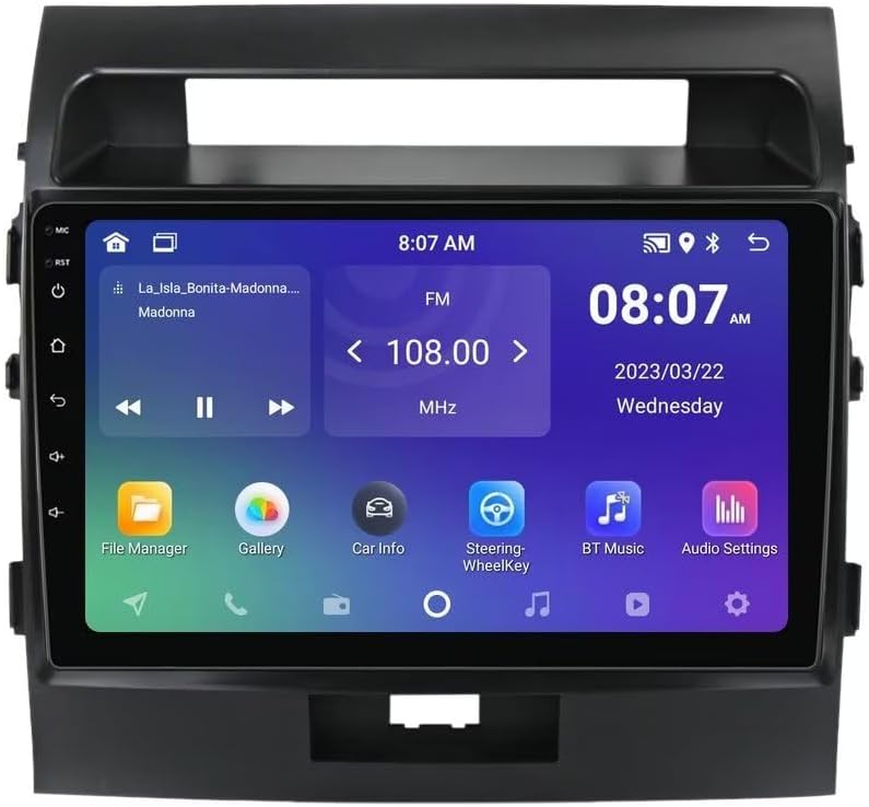 TOPTAKTILToyota Land Cruiser 2008 - 2015 Android 13 Autoradio : IPS Touch, Car - Play, Android Auto, GPS, WiFi 5G, FM, SWC, Caméra AHDÀ domicile