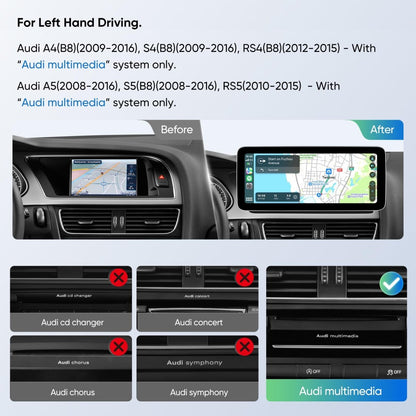 TOPTAKTILAutoradio 12,3" pour Audi A4/A5/S4/S5 B8 (2009 - 2016) avec CarPlay & Android Auto