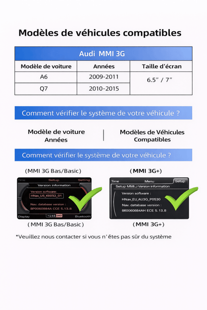 TOPTAKTILCarPlay Android Auto Decoder for Audi A6 (2012 - 2015) & A7 Q7 A8(2010 - 2018) MMI 3GÀ domicile