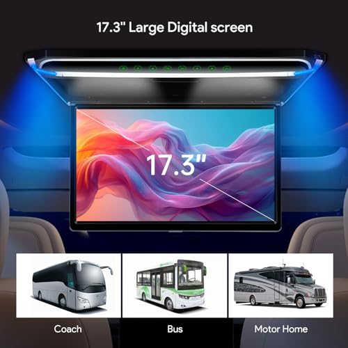 TOPTAKTILÉcran TFT 17.3" Full HD 1080P – Lecteur de Toit Voiture avec Casque IR NoirÀ domicile