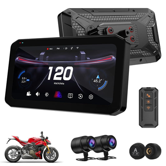 TOPTAKTILSystème de Navigation Intelligent 7" Ultra pour Moto - Compatible CarPlay & Android Auto