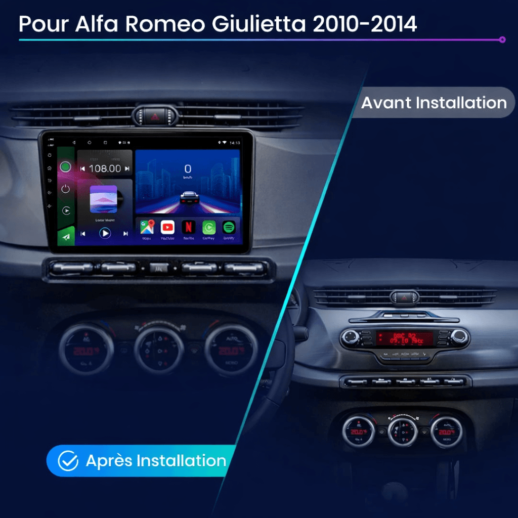 TOPTAKTILAlfa Romeo Giulietta| 2010 – 2014 | Android 15 Autoradio | Apple CarPlay | Android Auto