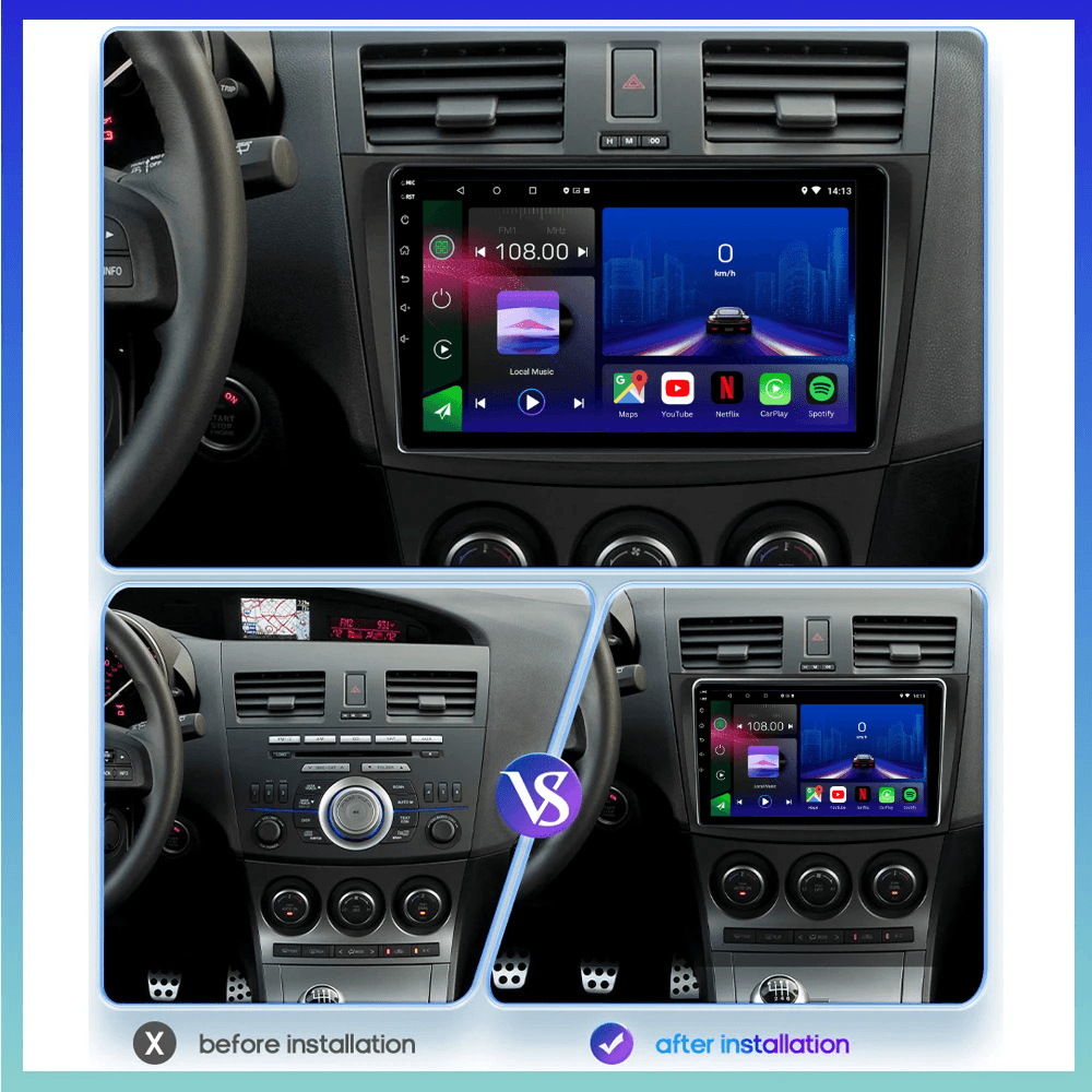 TOPTAKTILMazda 3 |2004 - 2013| Autoradio Android 15 | CarPlay | Bluetooth | GPS Intégré