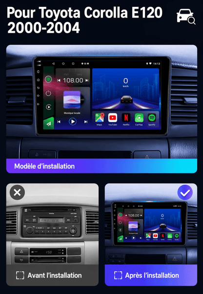 TOPTAKTILToyota Corolla |2000 - 2004| Android 15 Autoradio | Apple CarPlay | Android Auto