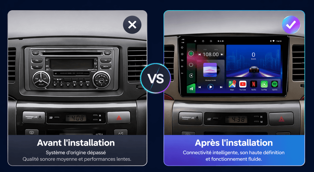 TOPTAKTILToyota Corolla E120 |2004 - 2006| Android 15 Autoradio | Apple CarPlay | Android Auto