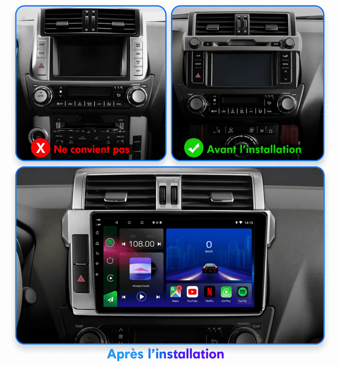 TOPTAKTILToyota Land Cruiser | Prado 150 | 2009 - 2013 | Autoradio Android 15 | CarPlay |Android Auto